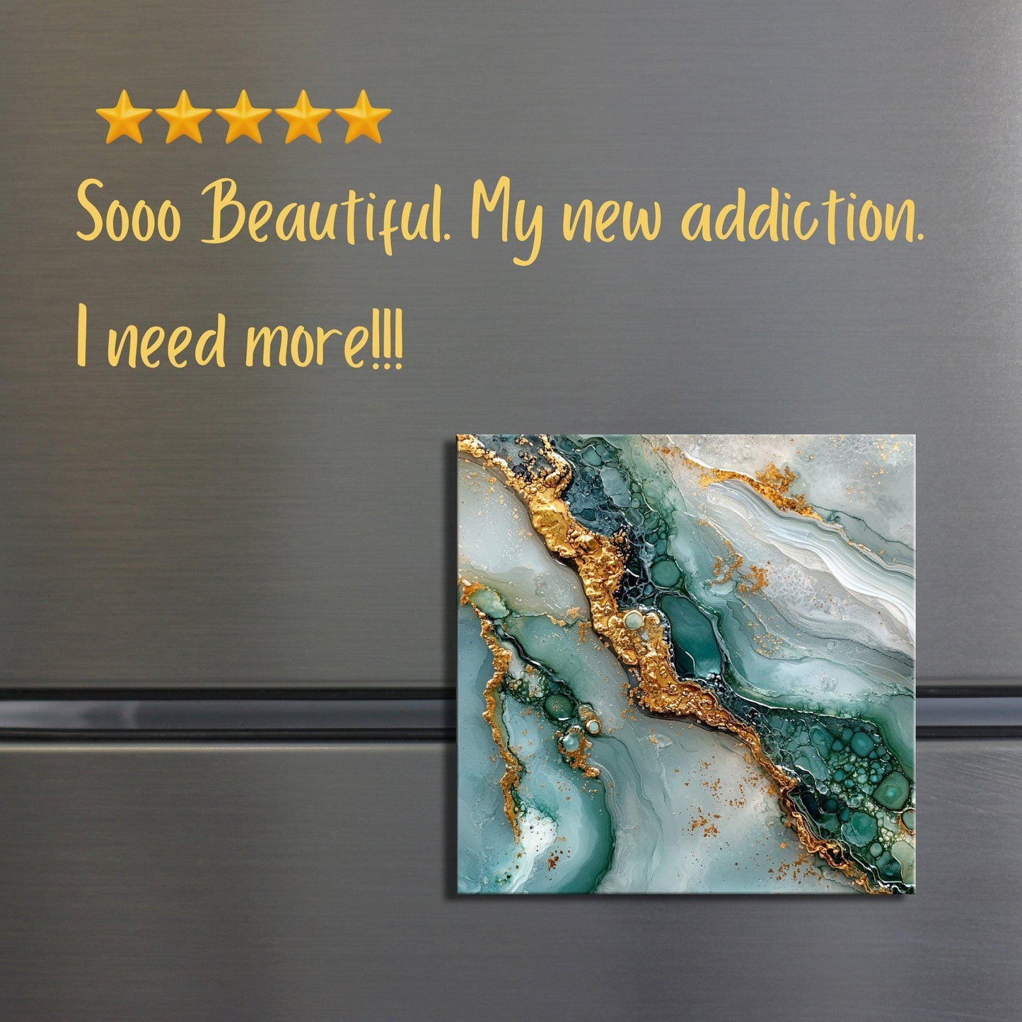 Soft Gray and Turquoise Fridge Magnet 2-inch Strong Refrigerator Magnet Kitchen Decor Dopamine Ceramic Tile Art Gift for Her fridgescaping